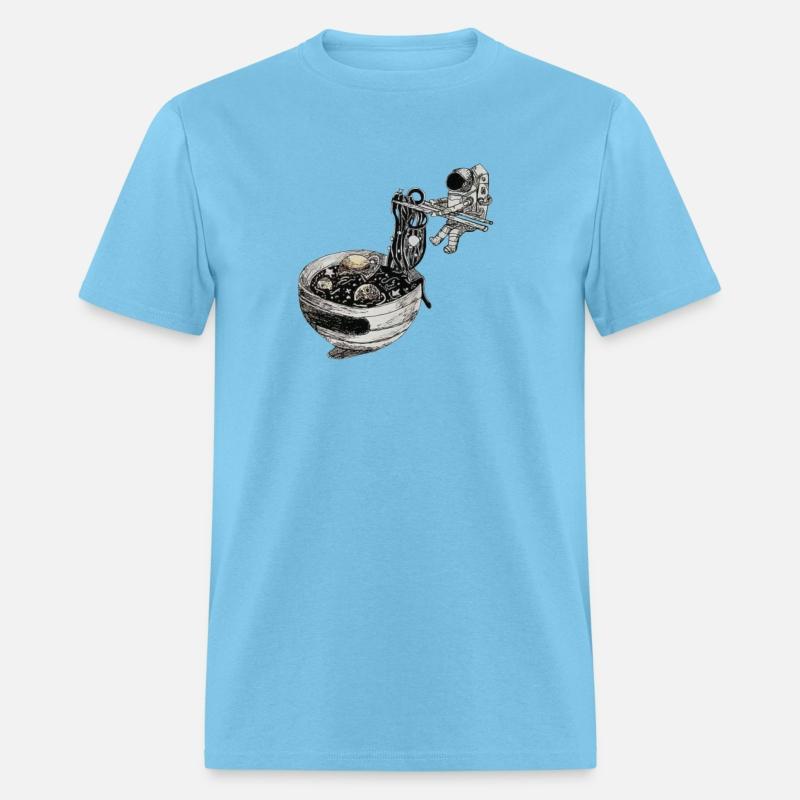 Astronaut Eating Japanese Ramen Noodles Soup Bowl