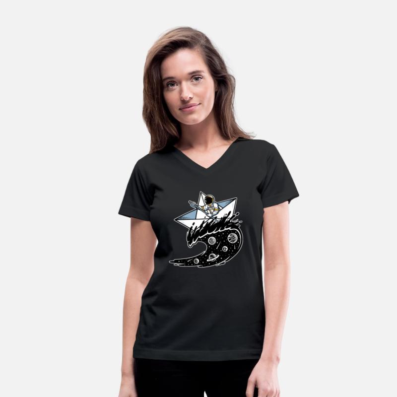 Astronaut In Tided Stars Black Night Outer Space