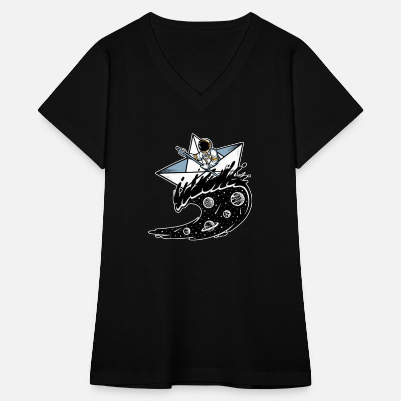 Astronaut In Tided Stars Black Night Outer Space