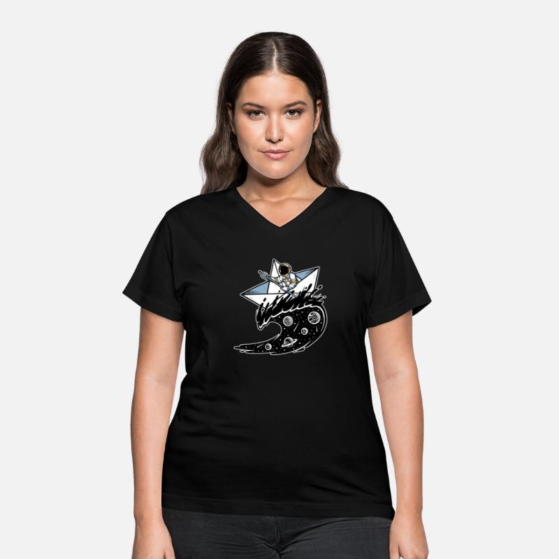 Astronaut In Tided Stars Black Night Outer Space