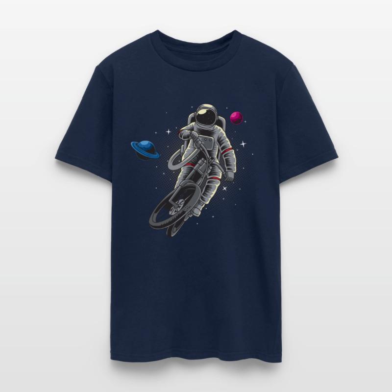 Astronaut Riding Bike On Space