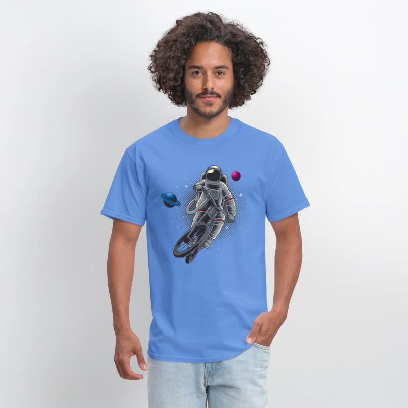 Astronaut Riding Bike On Space