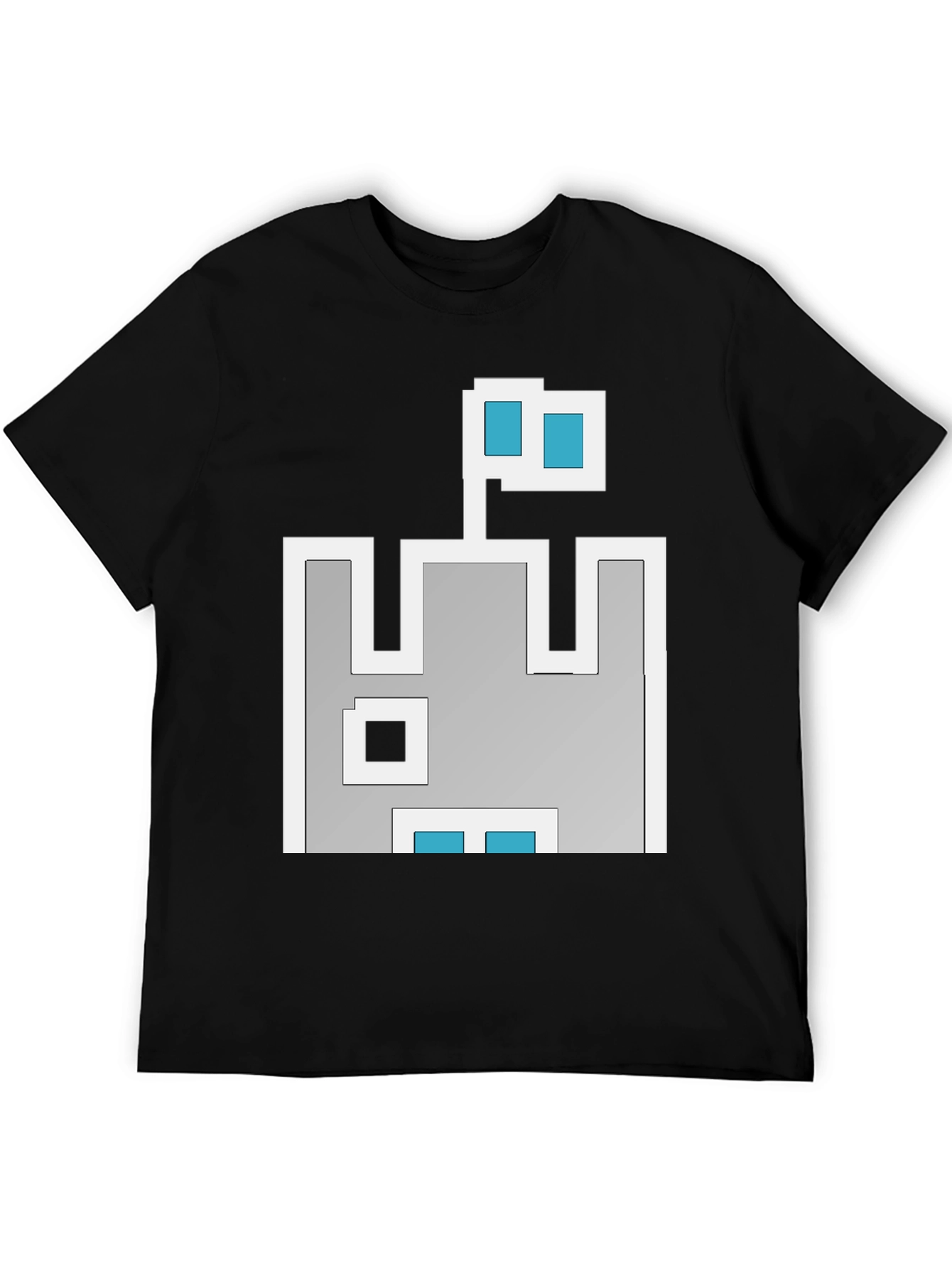 Retro Pixel Castle T-Shirt - Black