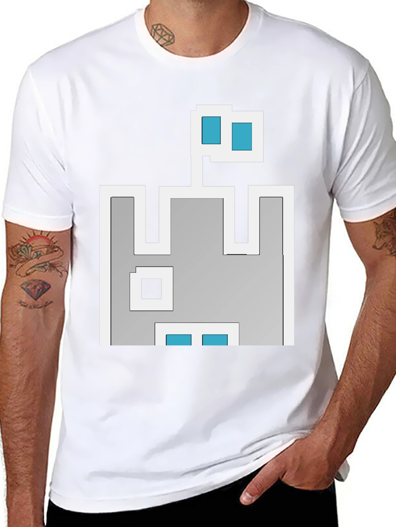 Retro Pixel Castle T-Shirt - Black