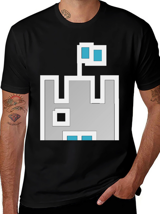 Retro Pixel Castle T-Shirt - Black