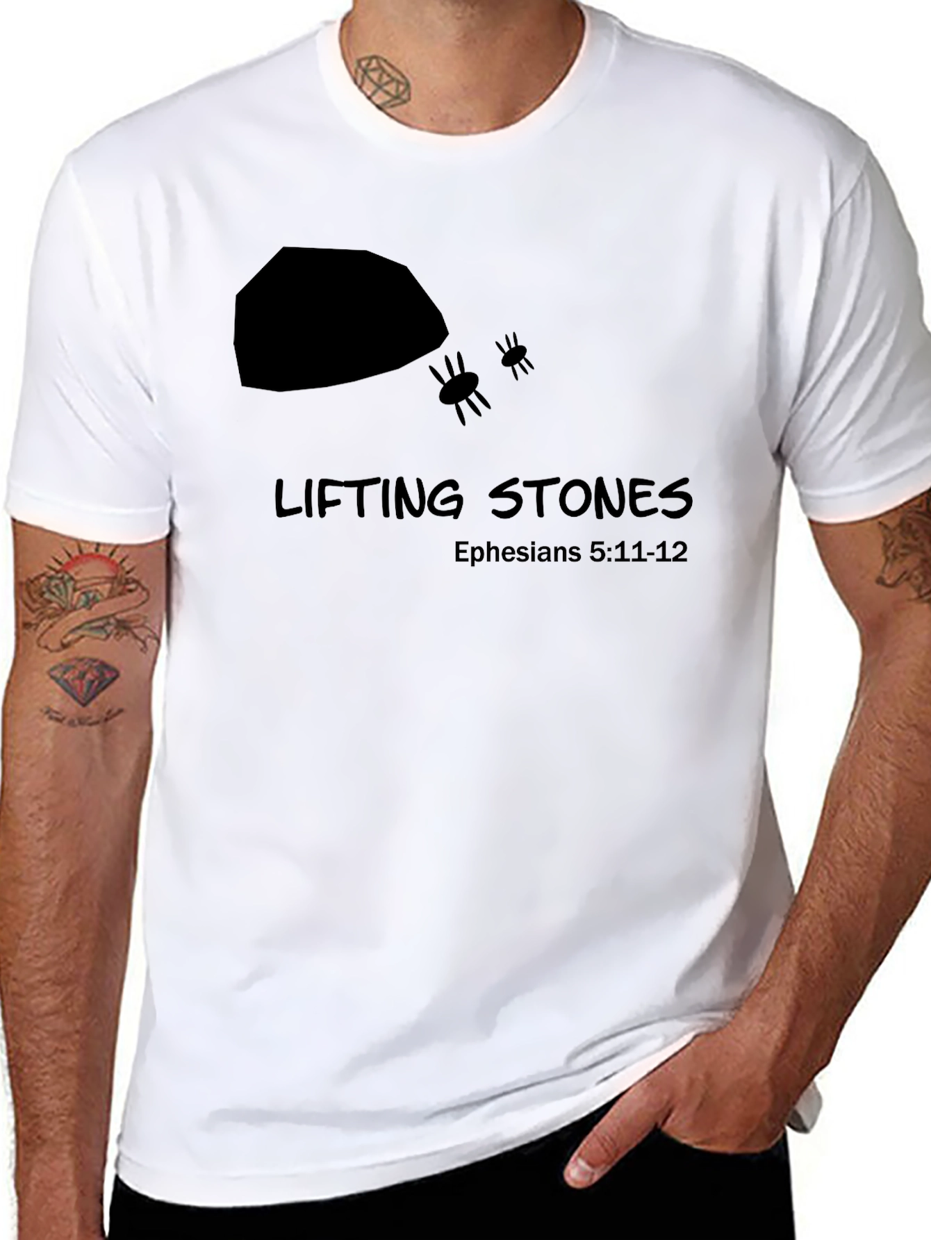 Lifting Stones Christian T-Shirt - Ephesians 5:11-12