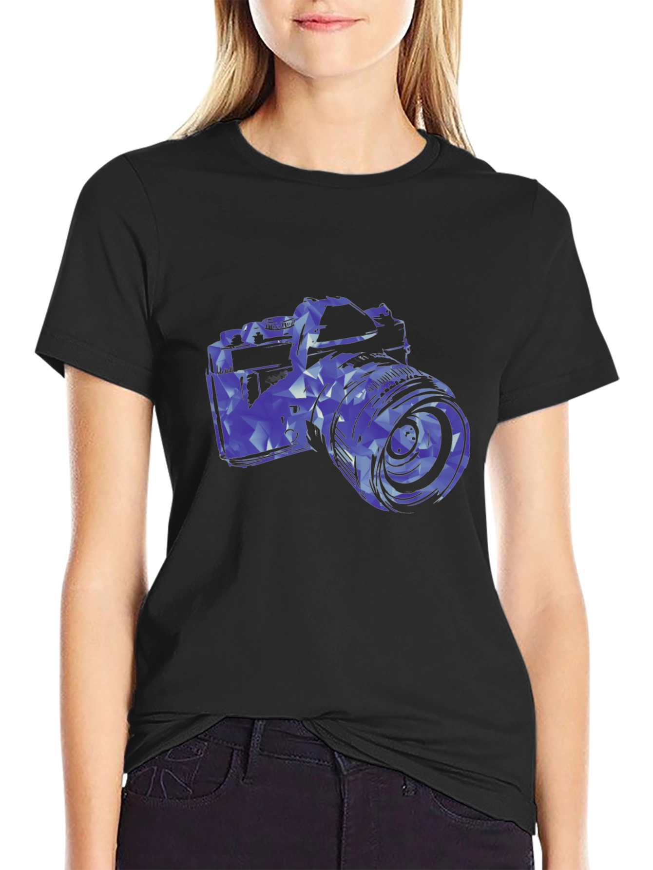Geometric Camera Graphic T-Shirt