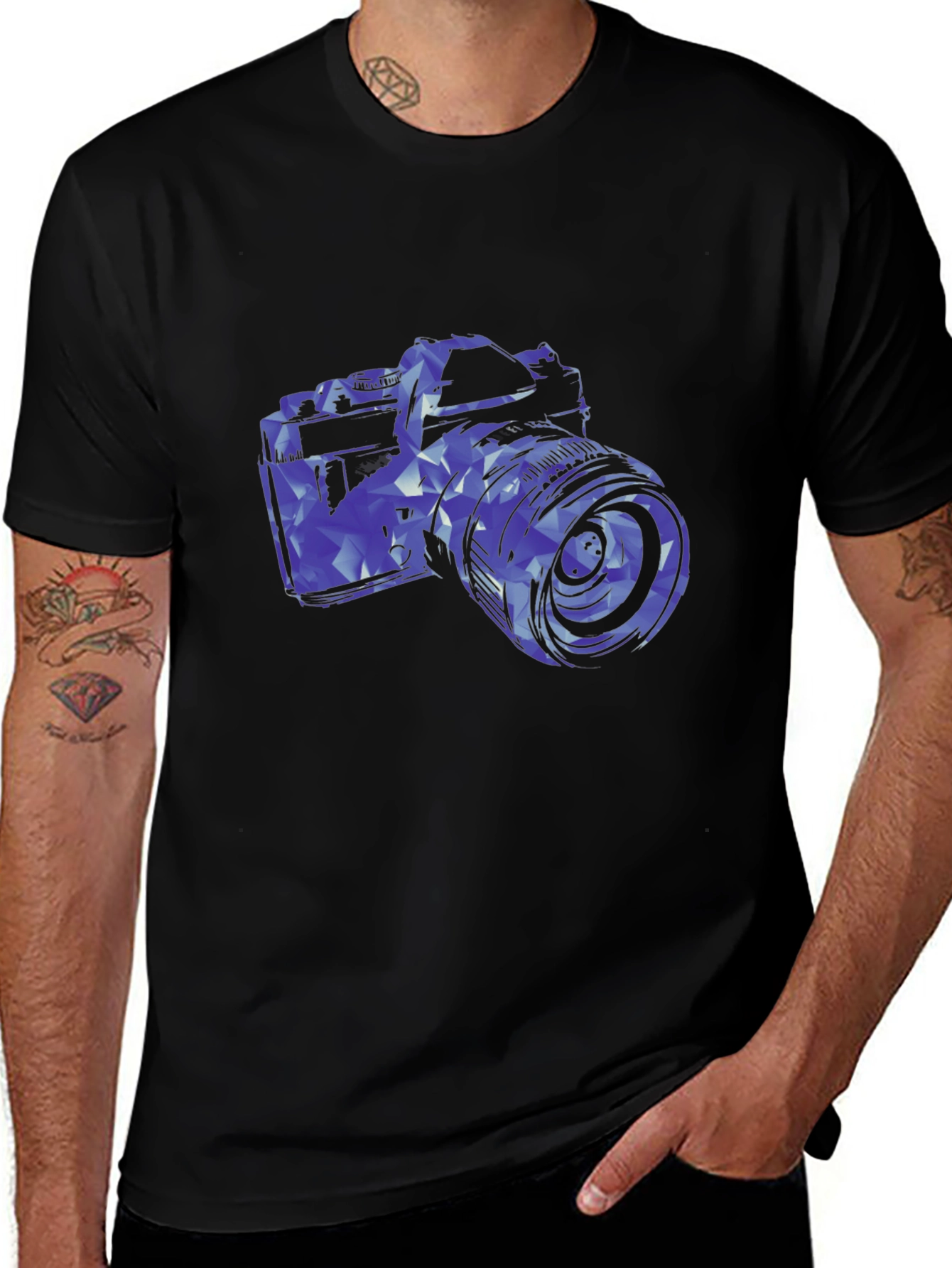Geometric Camera Graphic T-Shirt