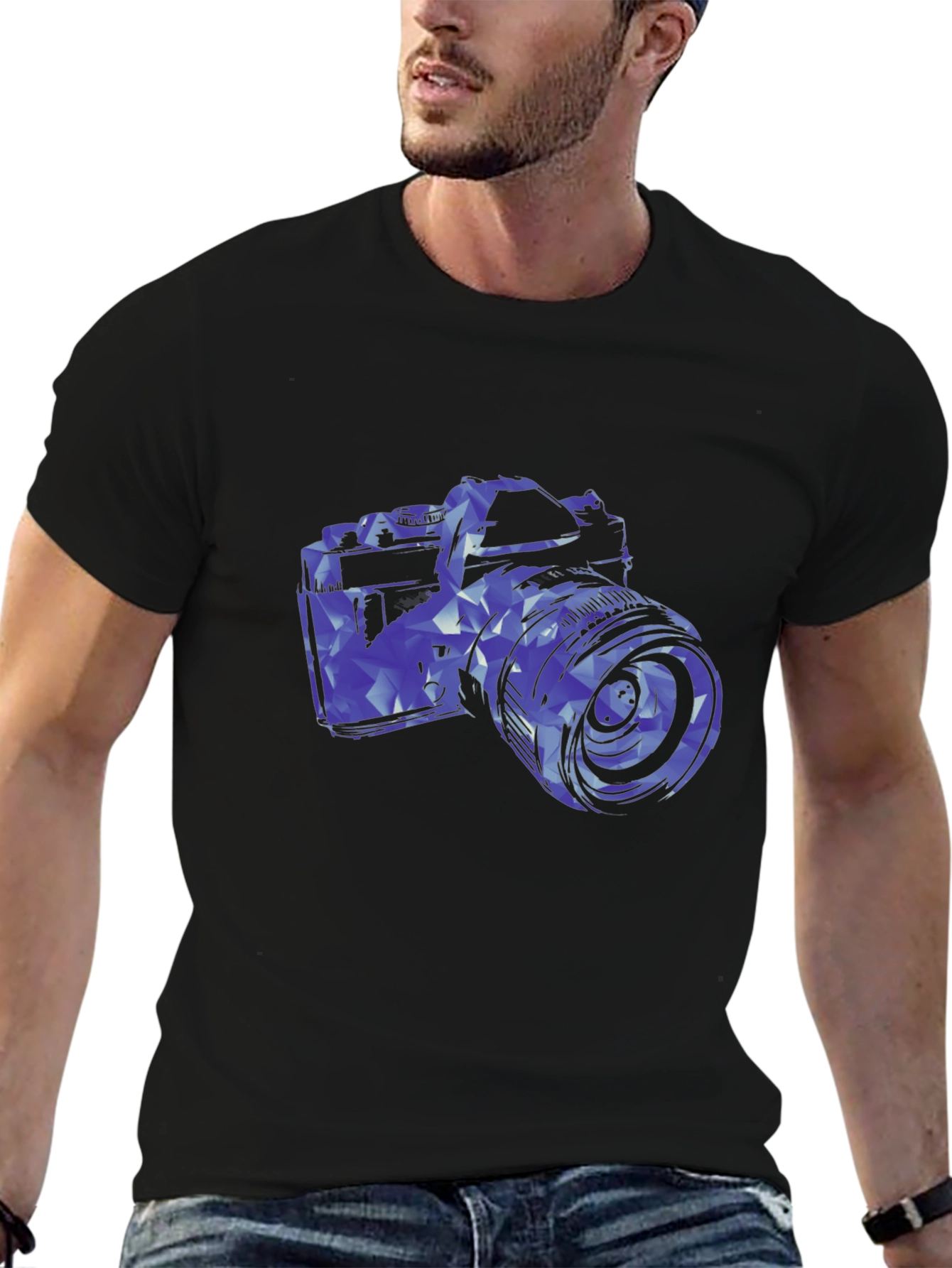 Geometric Camera Graphic T-Shirt
