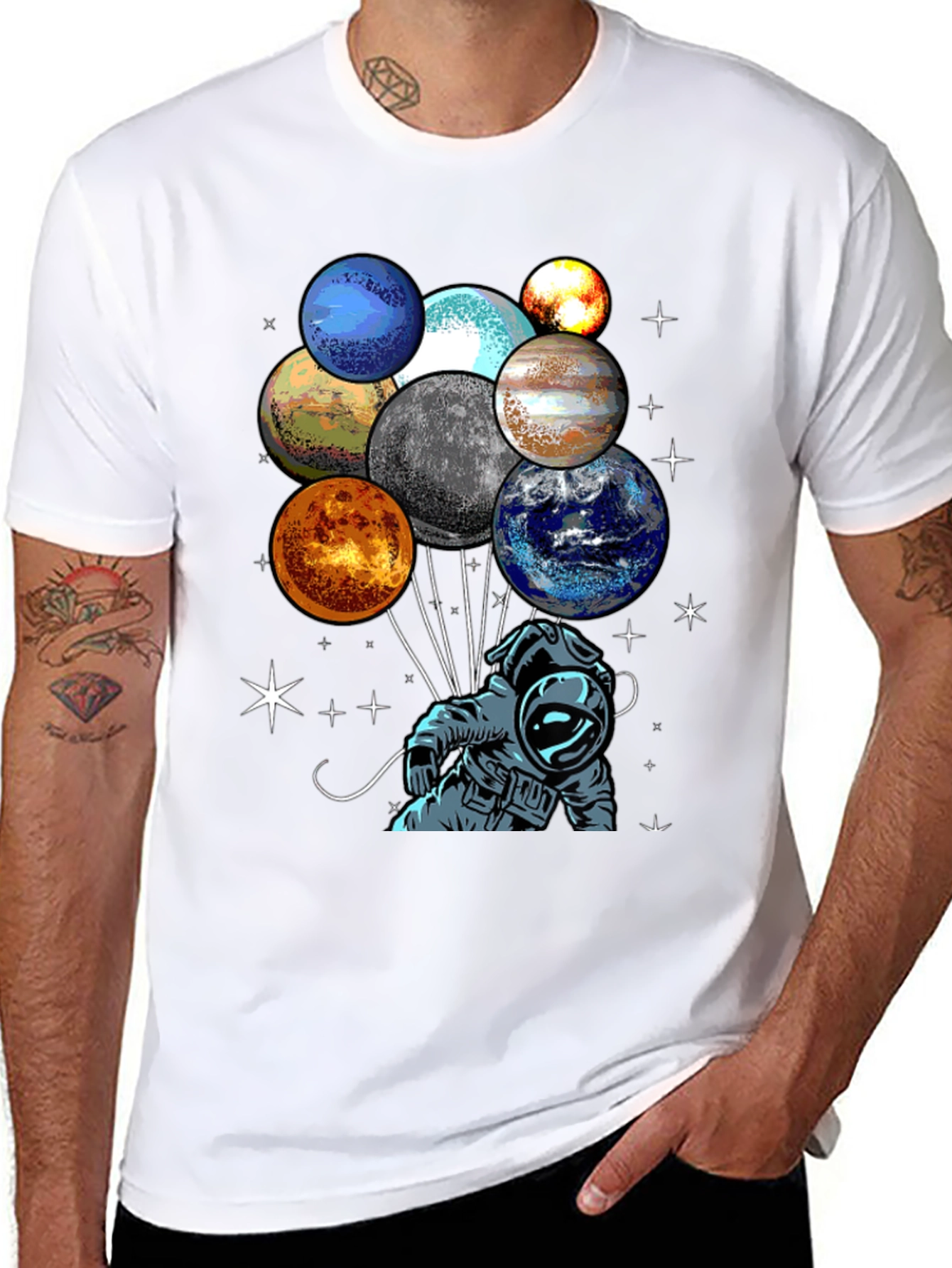 Astronaut Planets Graphic Tee