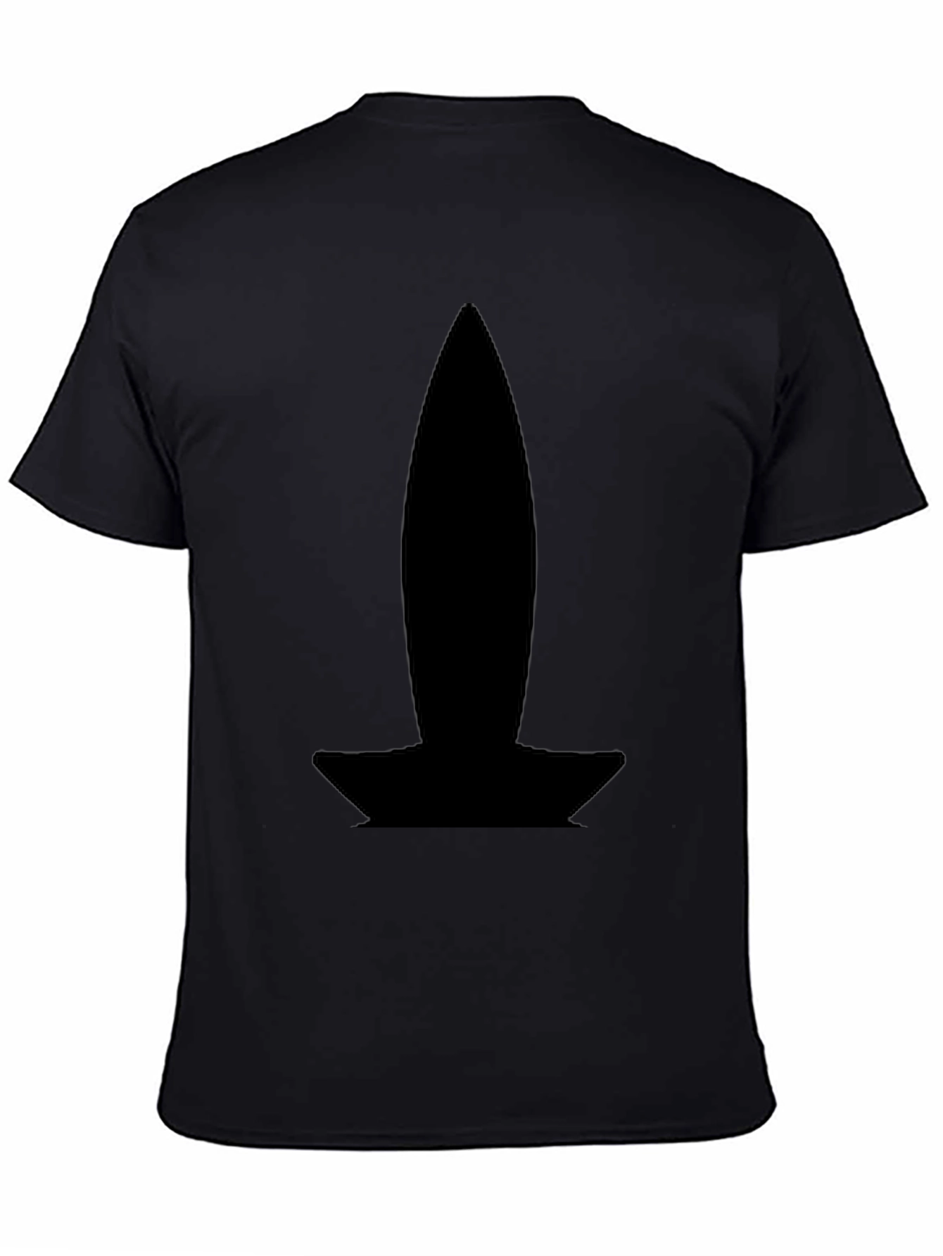 Black T-Shirt with Abstract Silhouette Graphic
