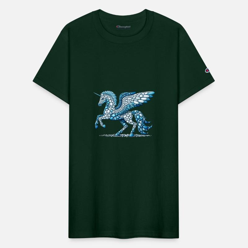 Azure Skies: Pebble Mosaic Pegasus