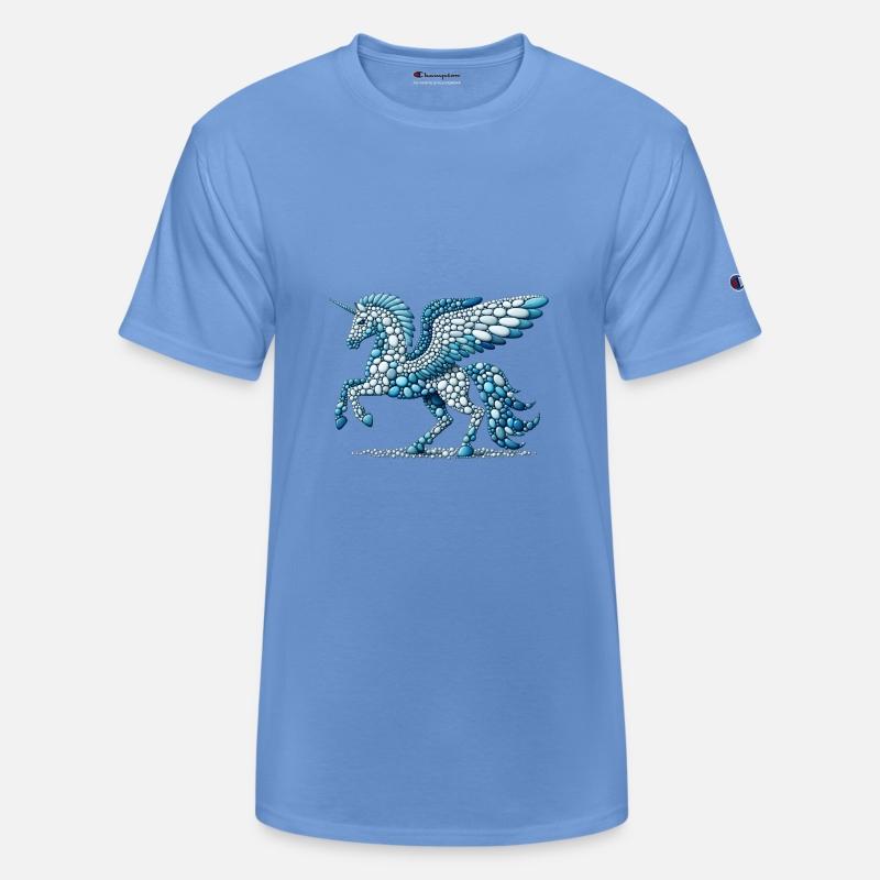 Azure Skies: Pebble Mosaic Pegasus