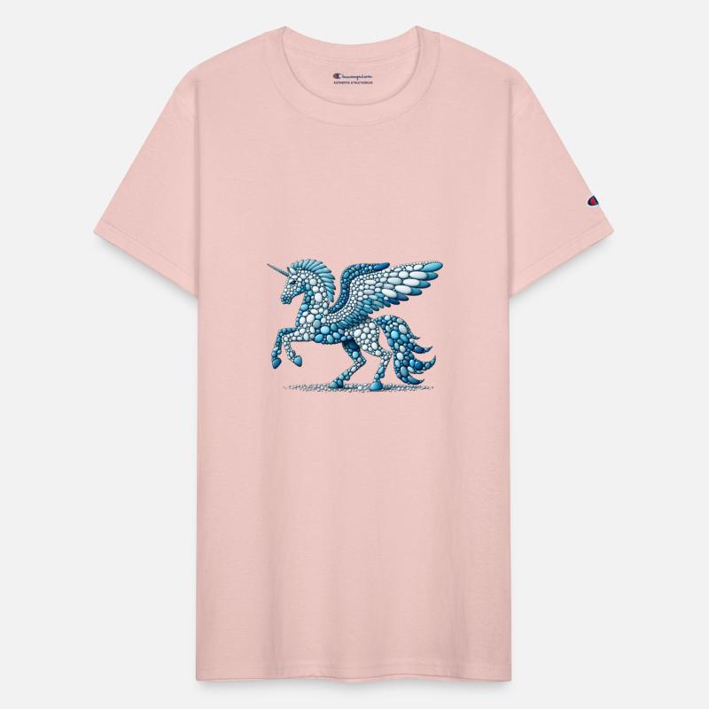 Azure Skies: Pebble Mosaic Pegasus