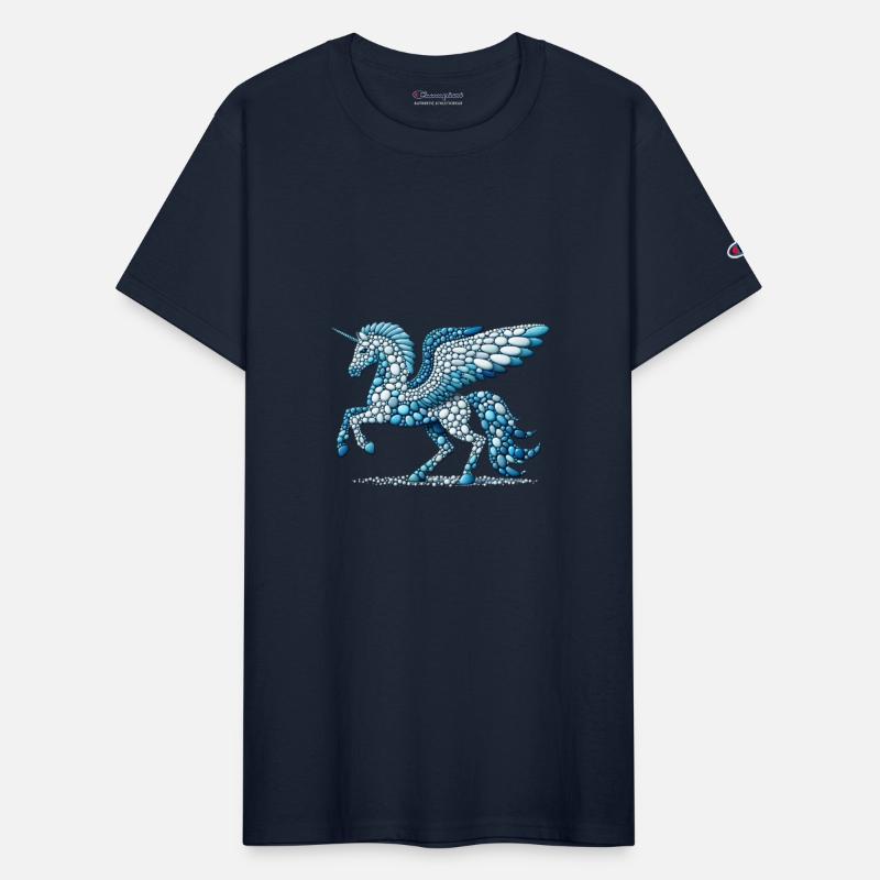 Azure Skies: Pebble Mosaic Pegasus