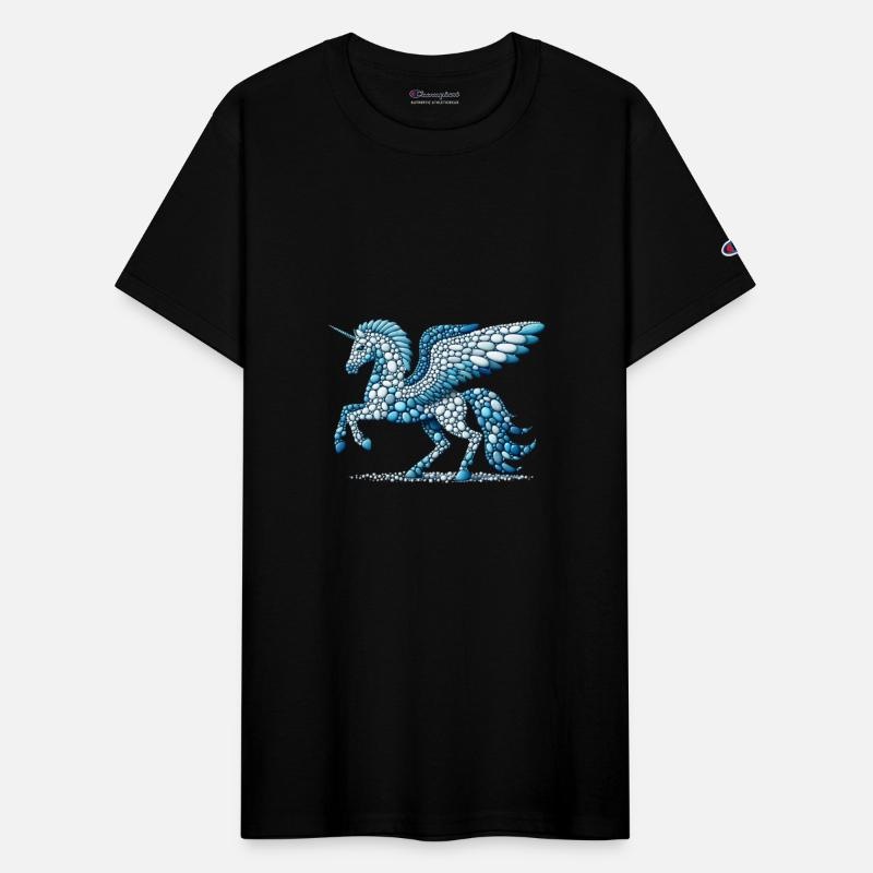 Azure Skies: Pebble Mosaic Pegasus