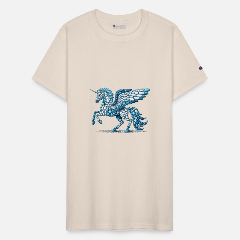 Azure Skies: Pebble Mosaic Pegasus