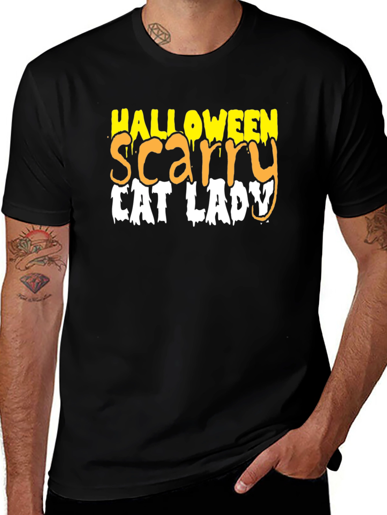 Halloween Scary Cat Lady T-Shirt