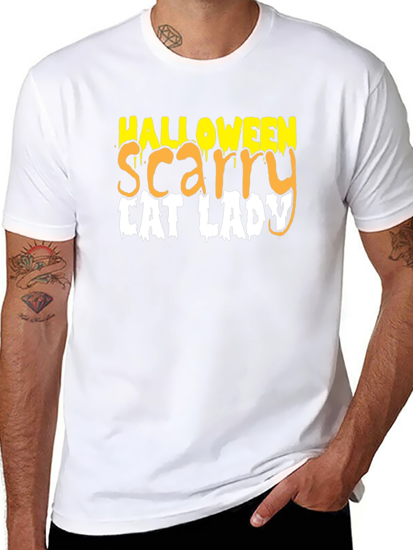 Halloween Scary Cat Lady T-Shirt