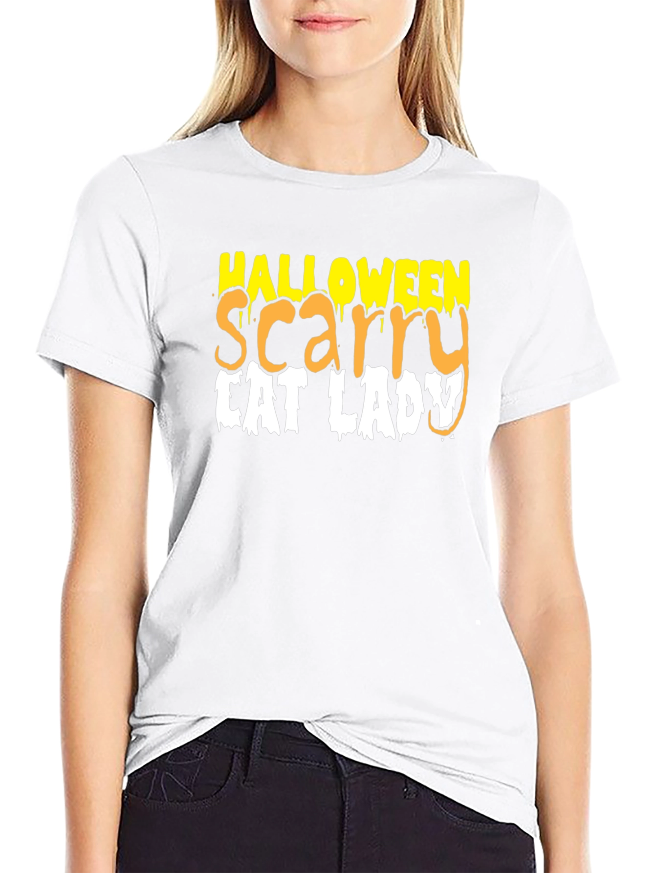 Halloween Scary Cat Lady T-Shirt