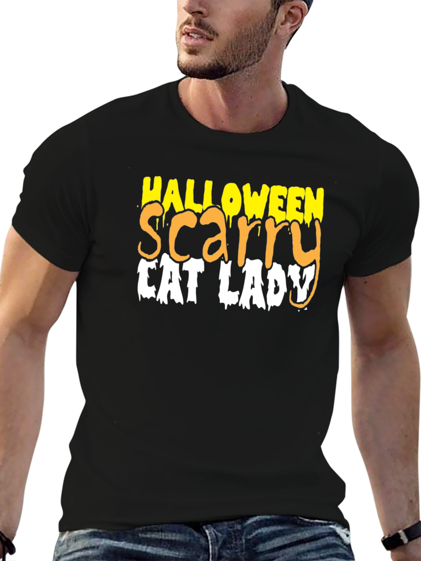 Halloween Scary Cat Lady T-Shirt