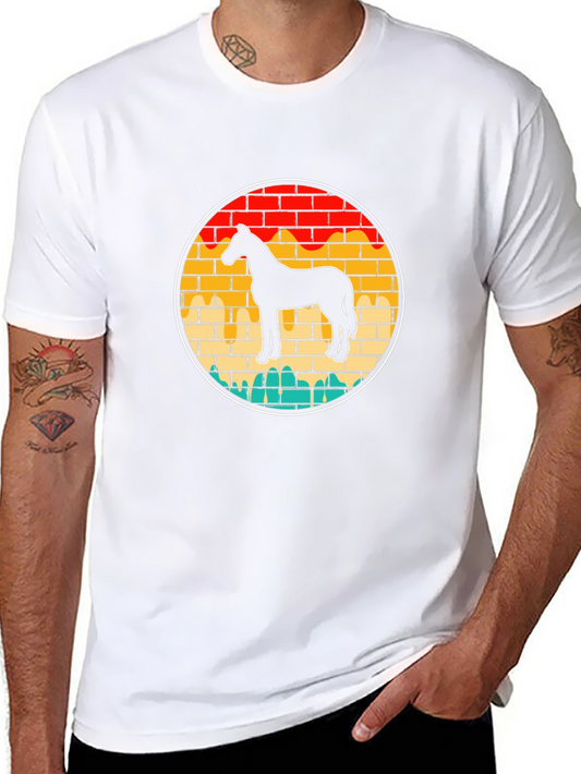 Retro Horse Brick Wall Graphic Tee