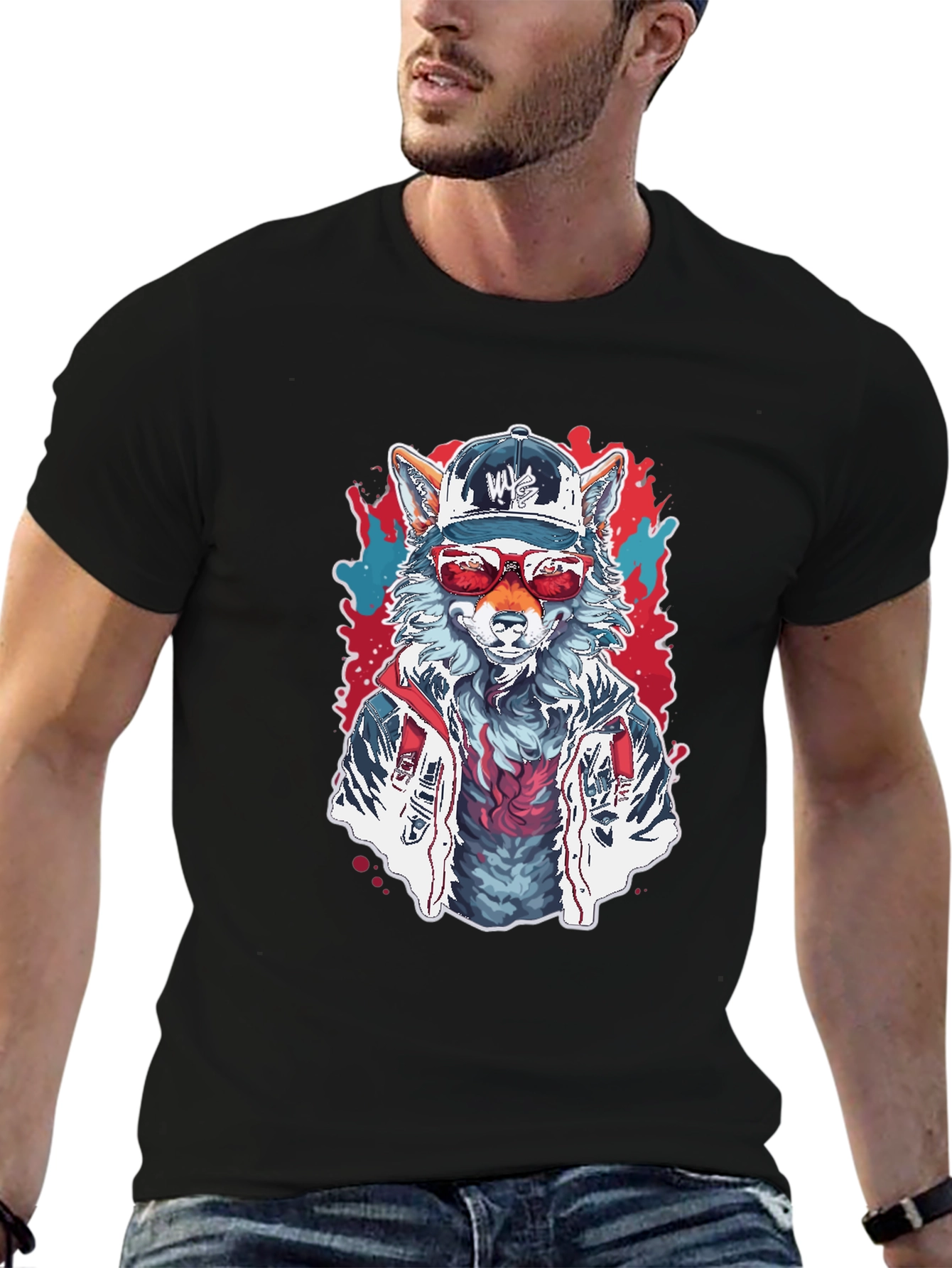 Cool Wolf Graphic Tee - Street Style