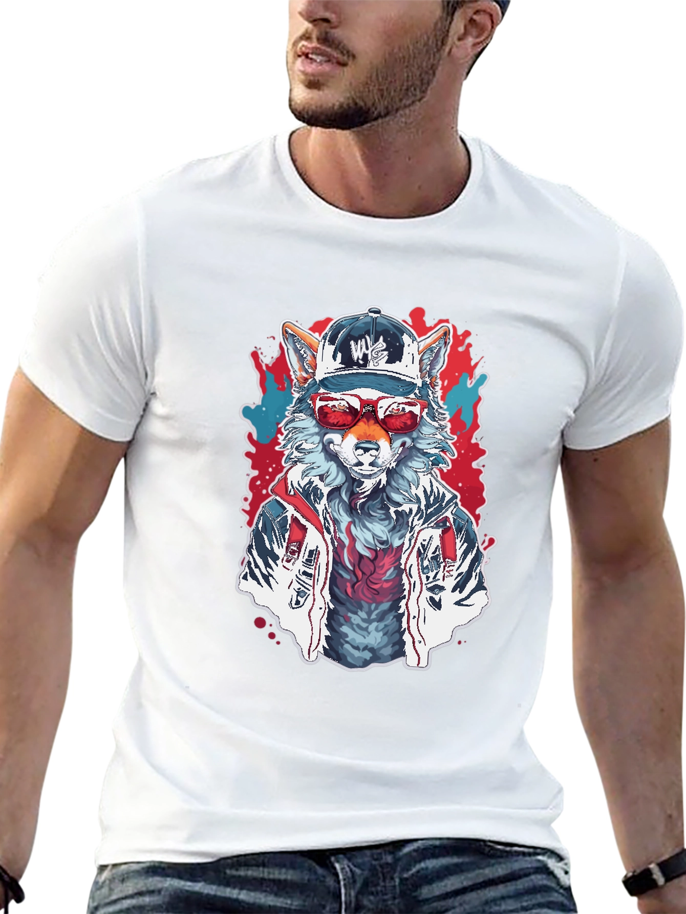 Cool Wolf Graphic Tee - Street Style
