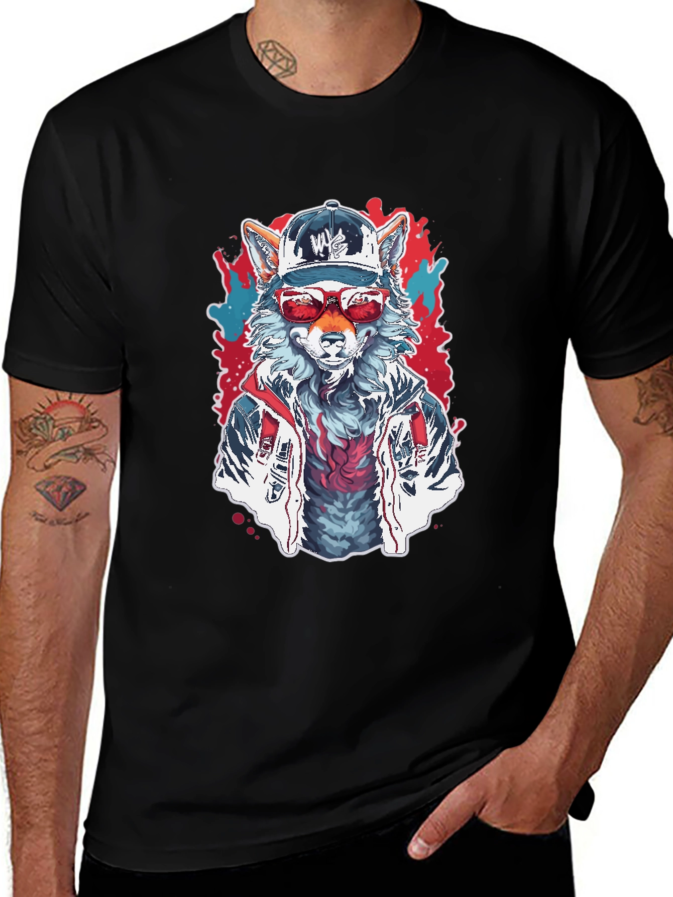 Cool Wolf Graphic Tee - Street Style