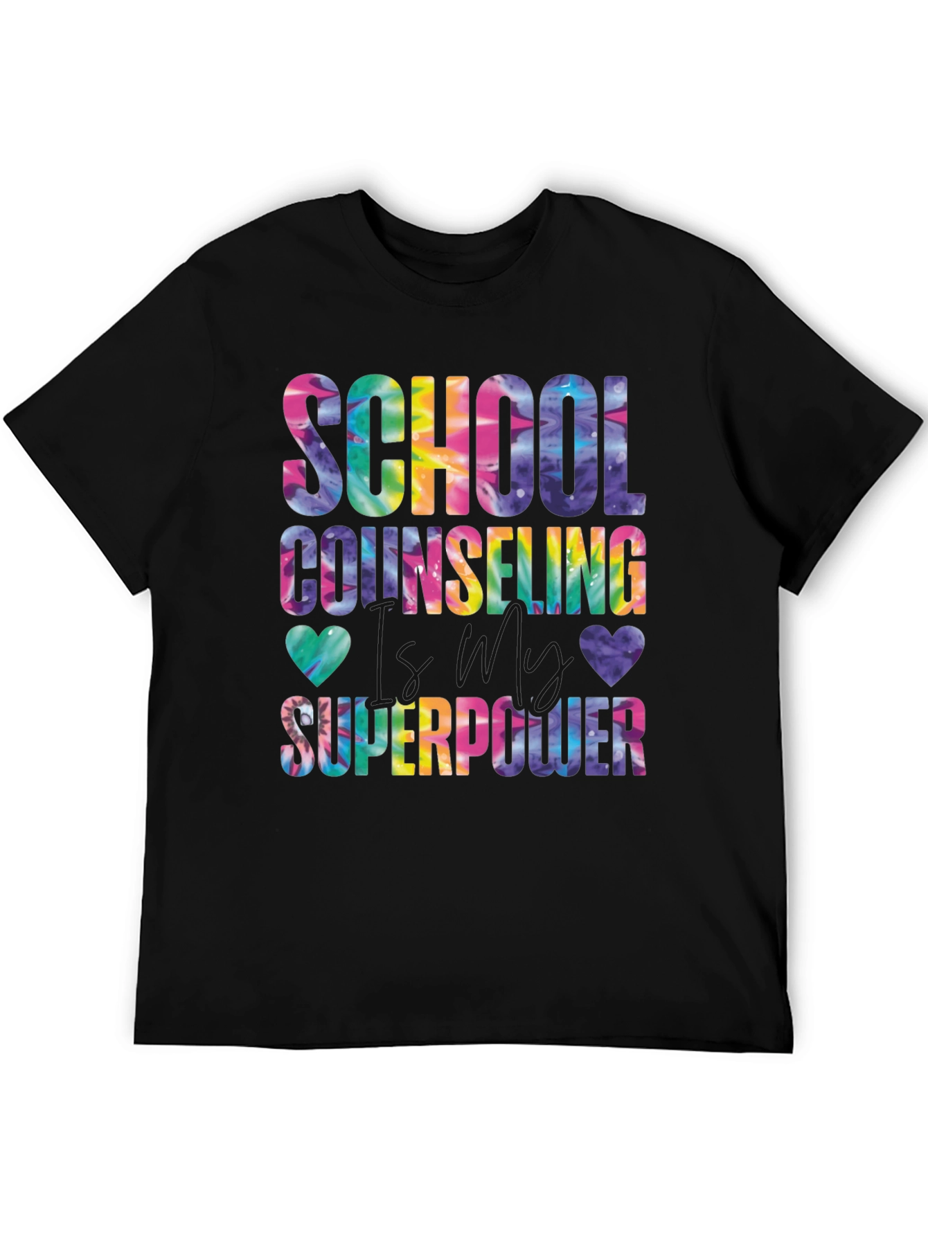 School Counseling Superpower Tie-Dye Graphic T-Shirt