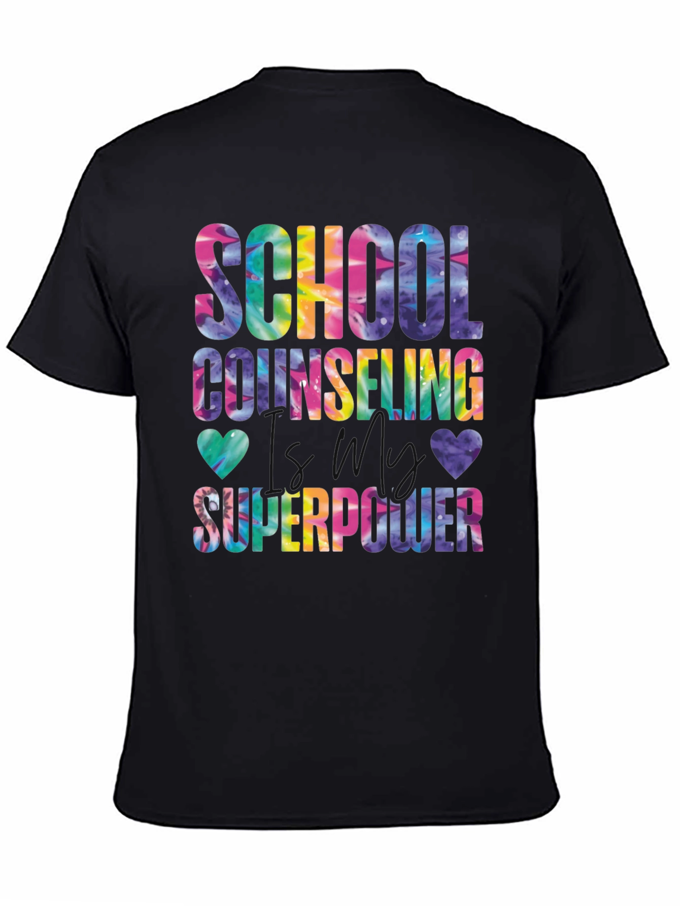 School Counseling Superpower Tie-Dye Graphic T-Shirt