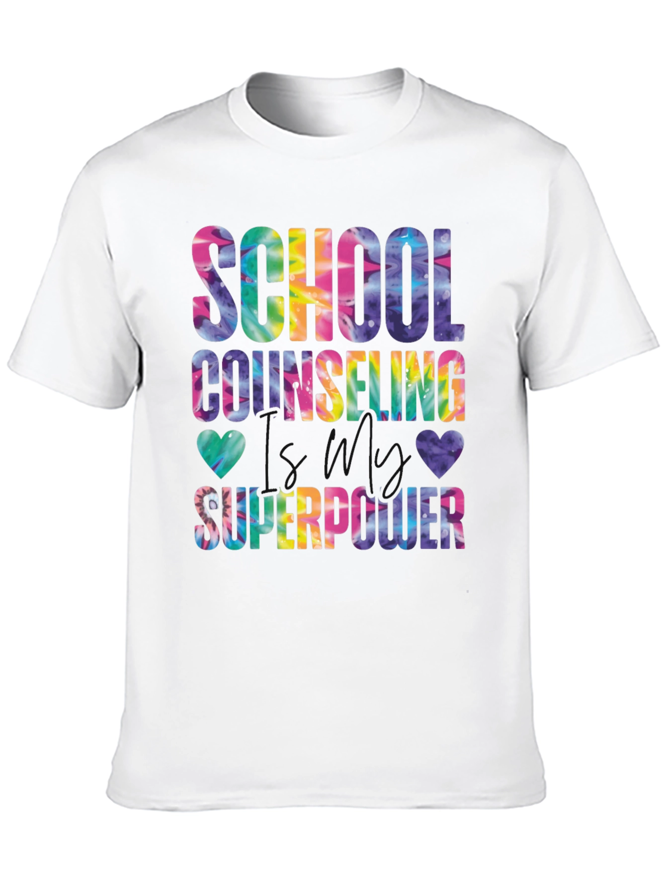 School Counseling Superpower Tie-Dye Graphic T-Shirt