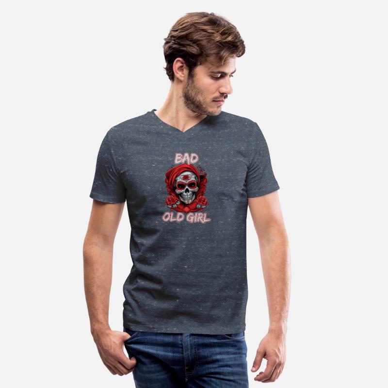Bad Old Girl Rose Skull Sarcasm Ironic Biker