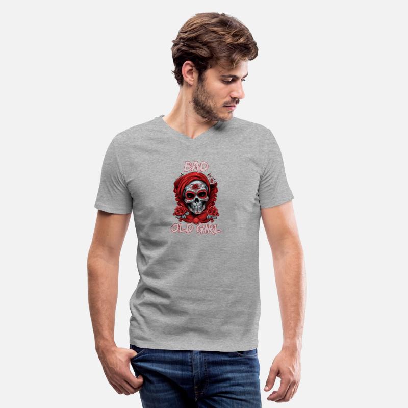 Bad Old Girl Rose Skull Sarcasm Ironic Biker