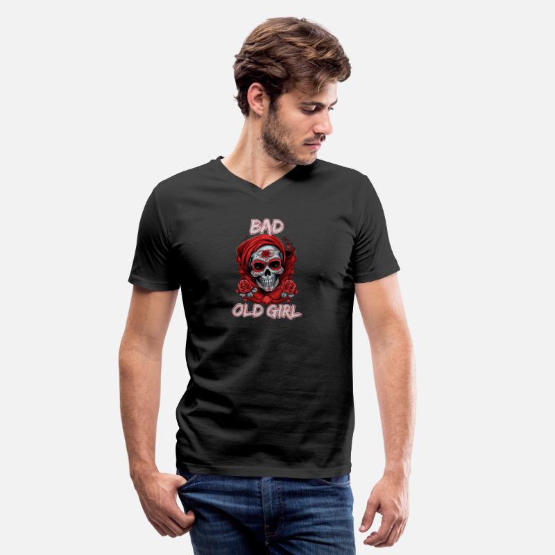 Bad Old Girl Rose Skull Sarcasm Ironic Biker
