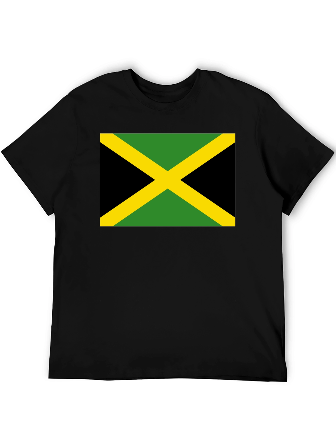 Jamaica Flag T-Shirt - Black Cotton Tee