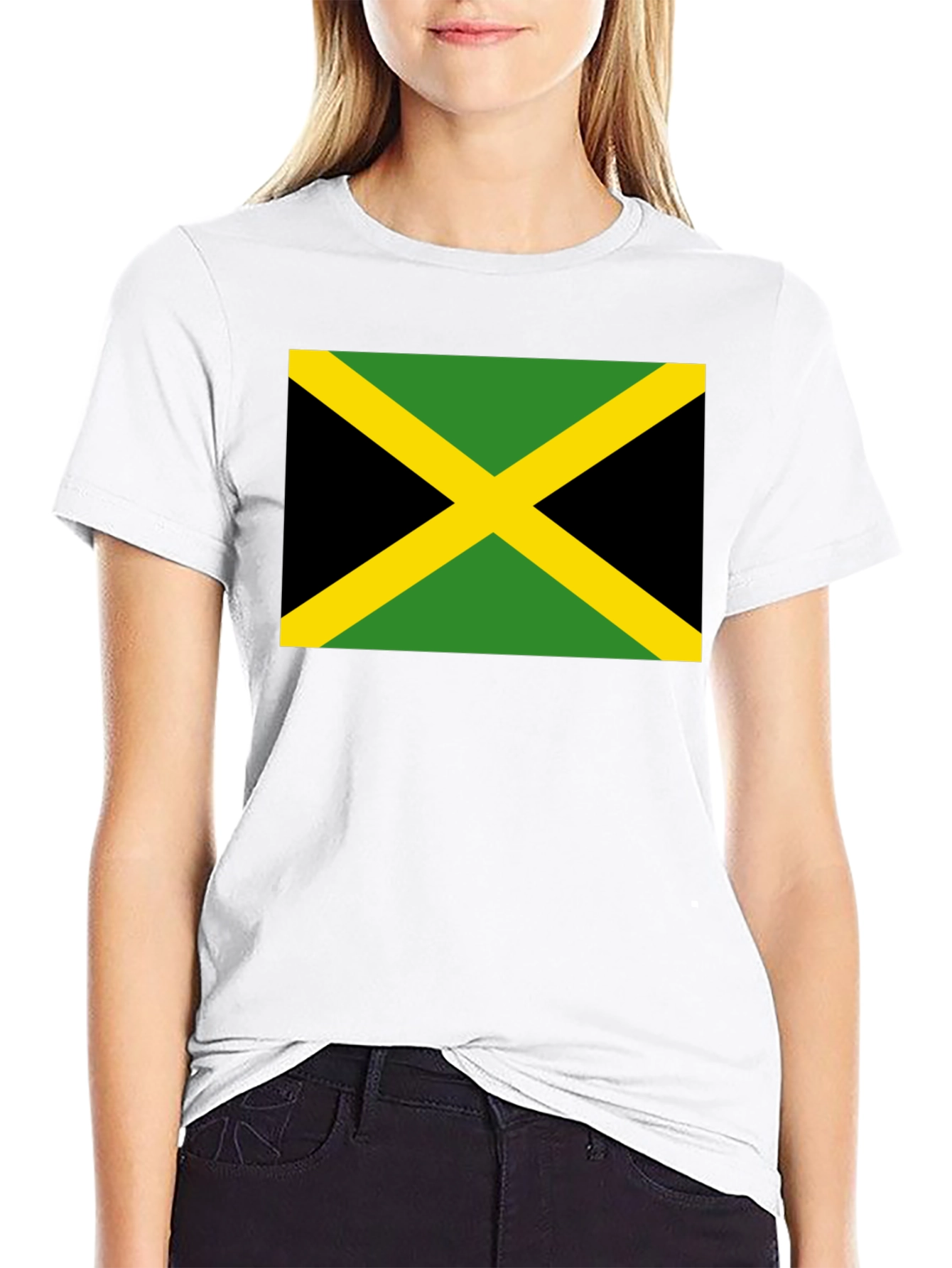 Jamaica Flag T-Shirt - Black Cotton Tee