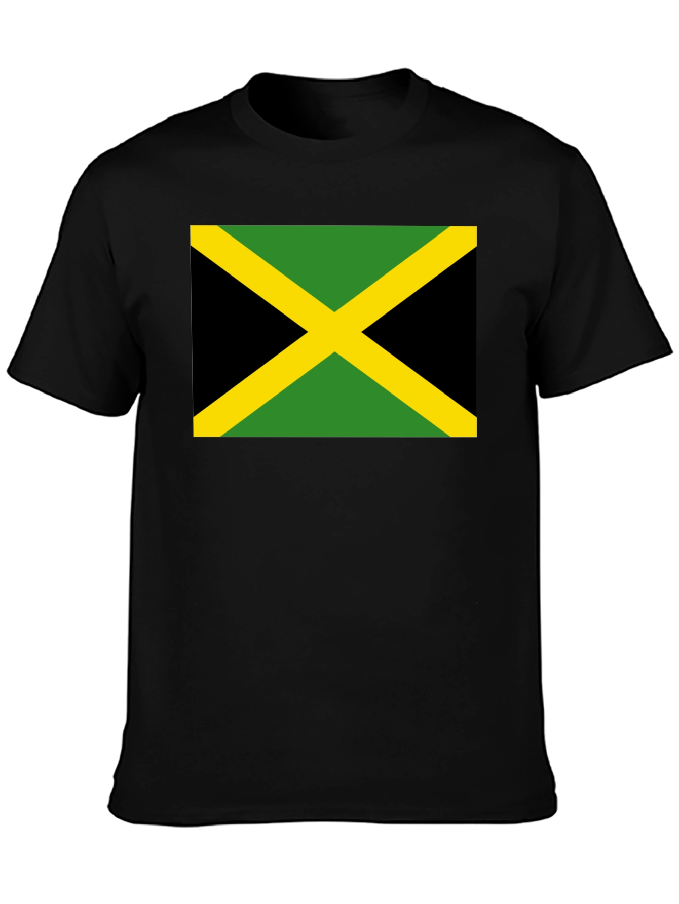 Jamaica Flag T-Shirt - Black Cotton Tee