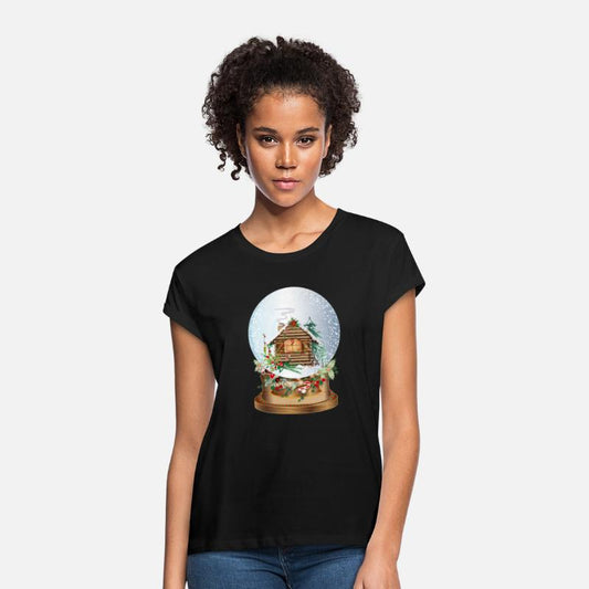 beautiful nostalgic snow globe with log cabin