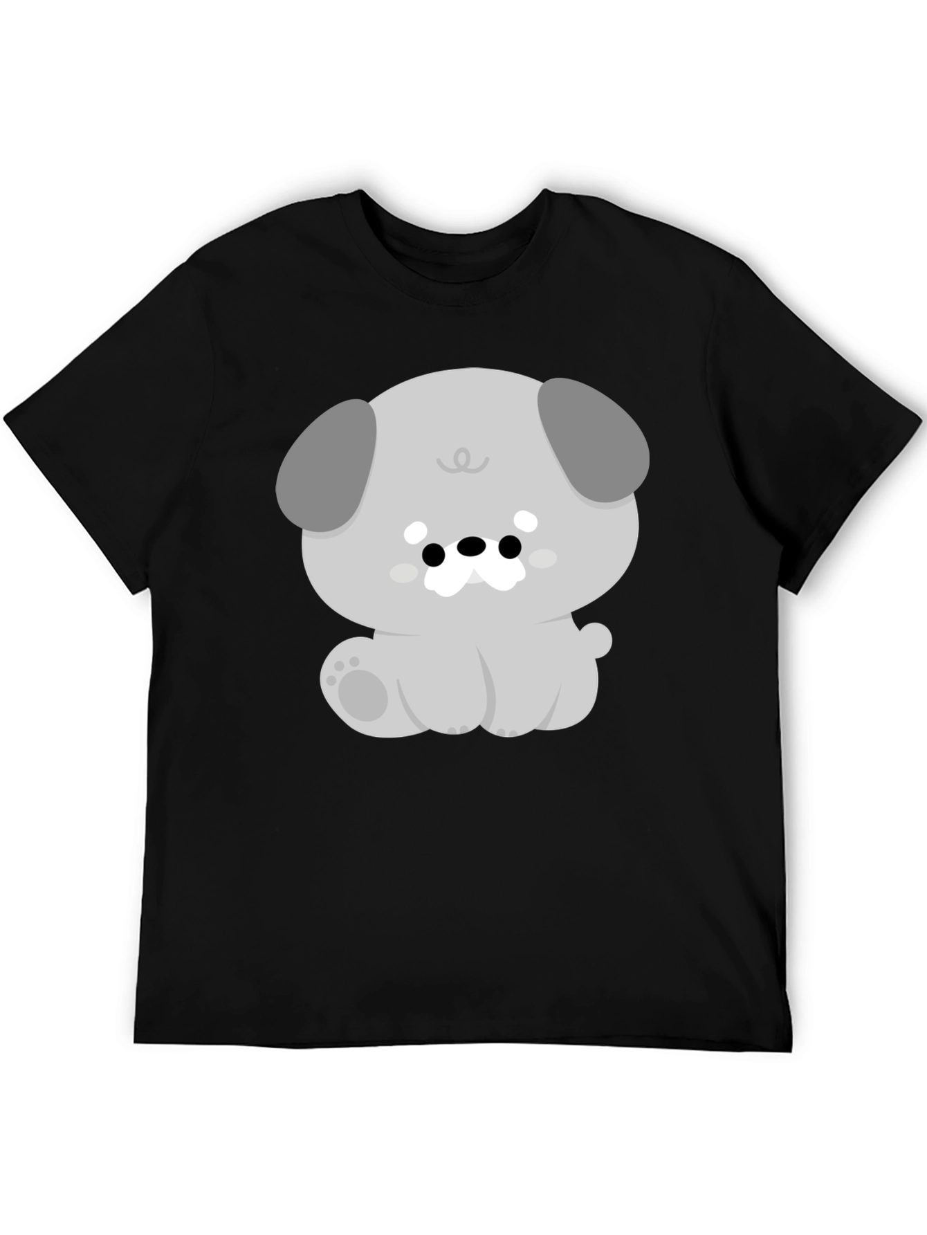 Cute Dog Graphic Black Tee