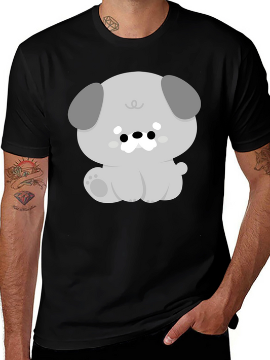 Cute Dog Graphic Black Tee