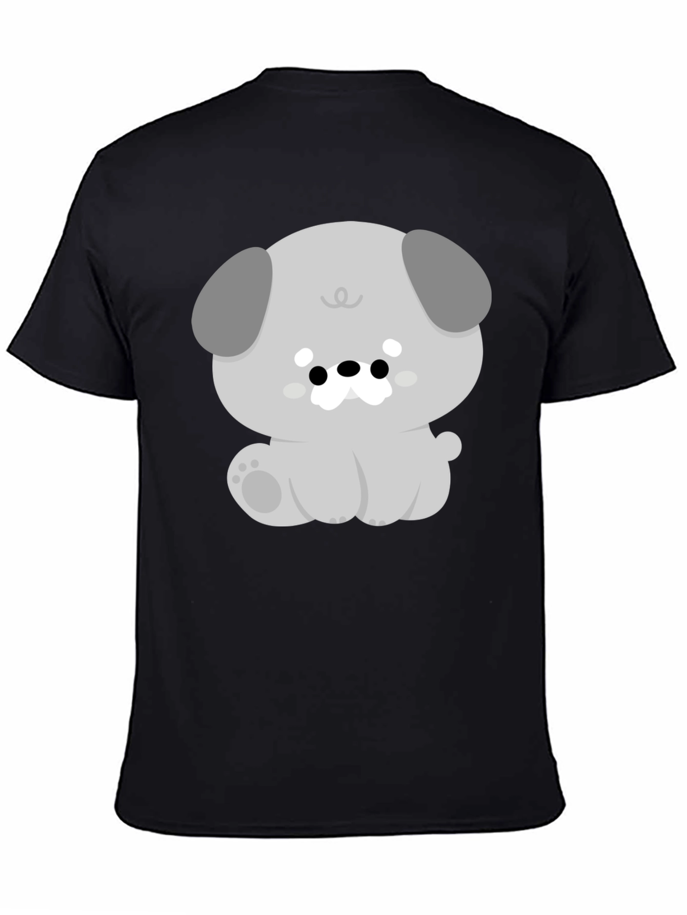 Cute Dog Graphic Black Tee