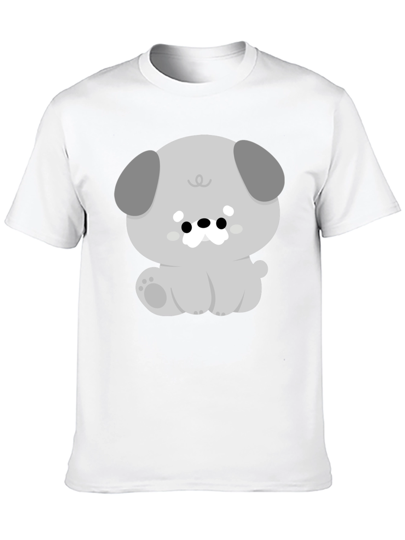 Cute Dog Graphic Black Tee