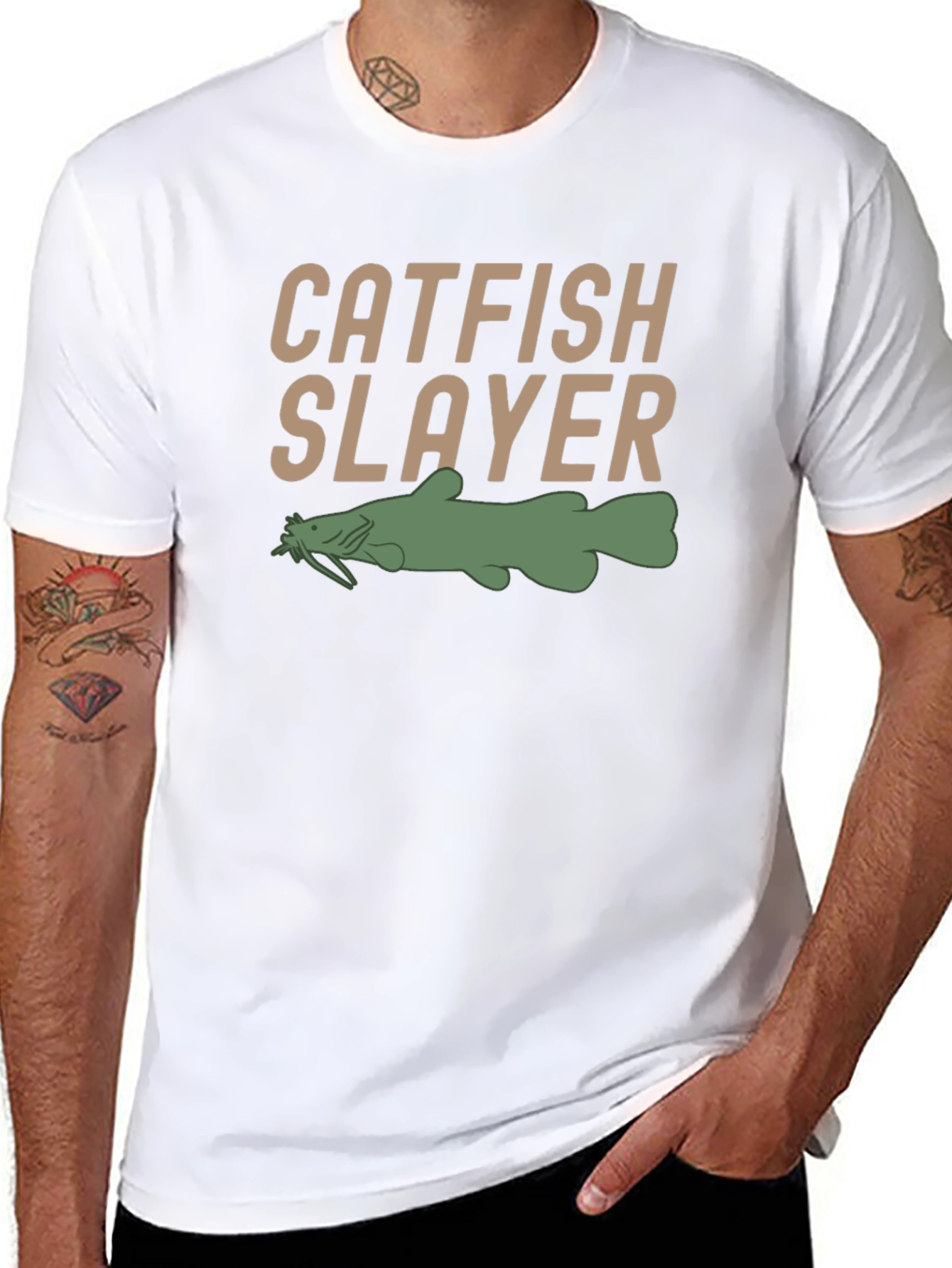 Catfish Slayer T-Shirt - Fishing Humor Tee