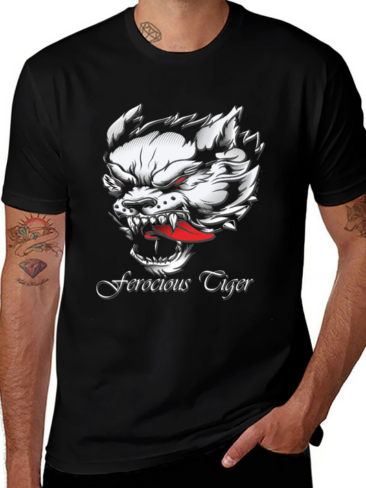 Ferocious Tiger Graphic Black T-Shirt