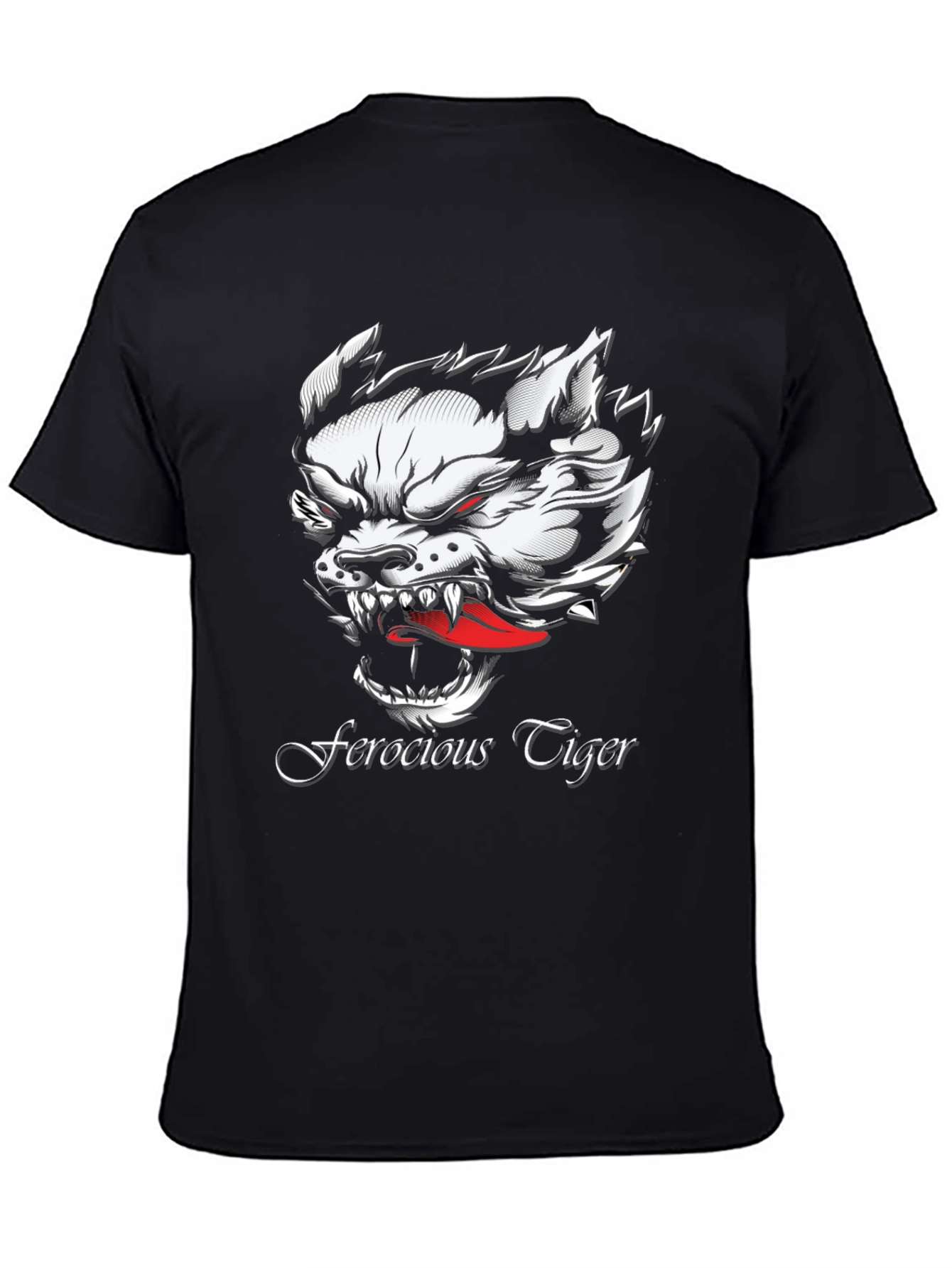 Ferocious Tiger Graphic Black T-Shirt