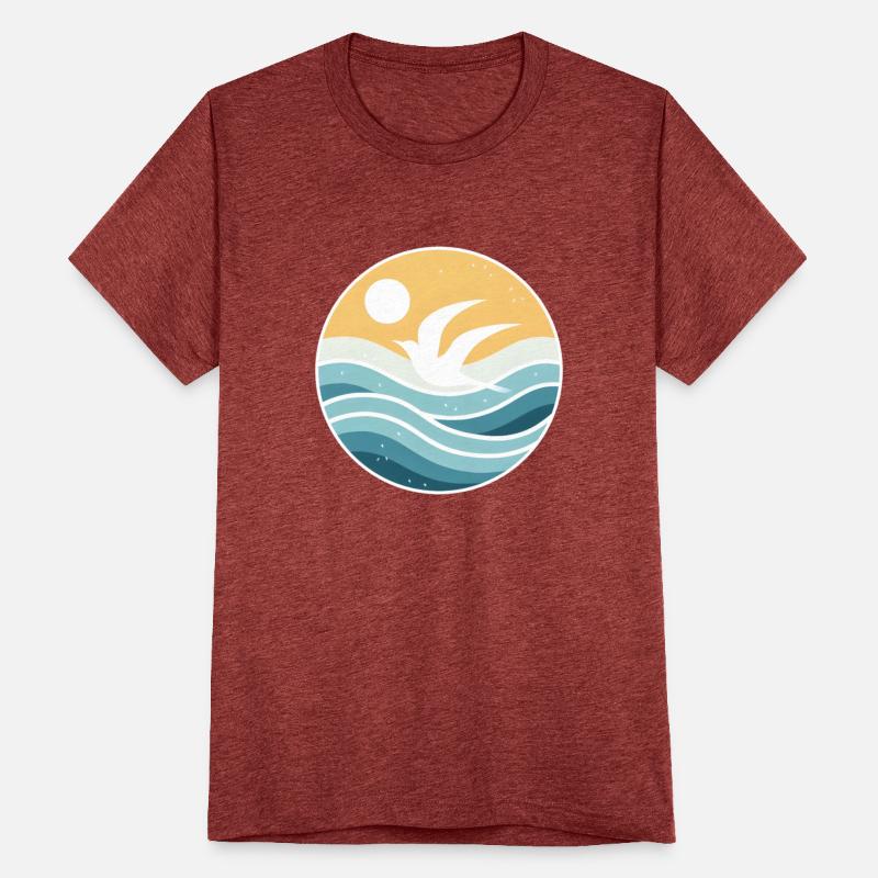 Bird Waves and The sun