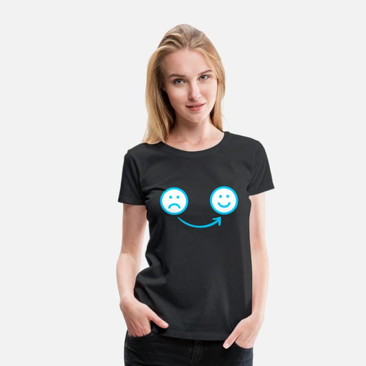 Blue Sad to Happy Face Design