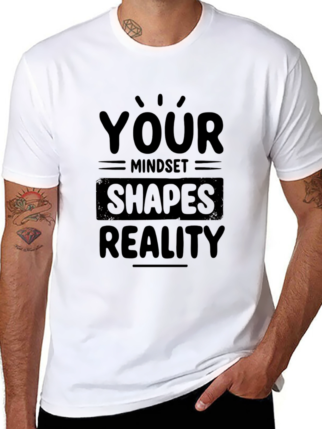 Mindset Shapes Reality Black T-Shirt