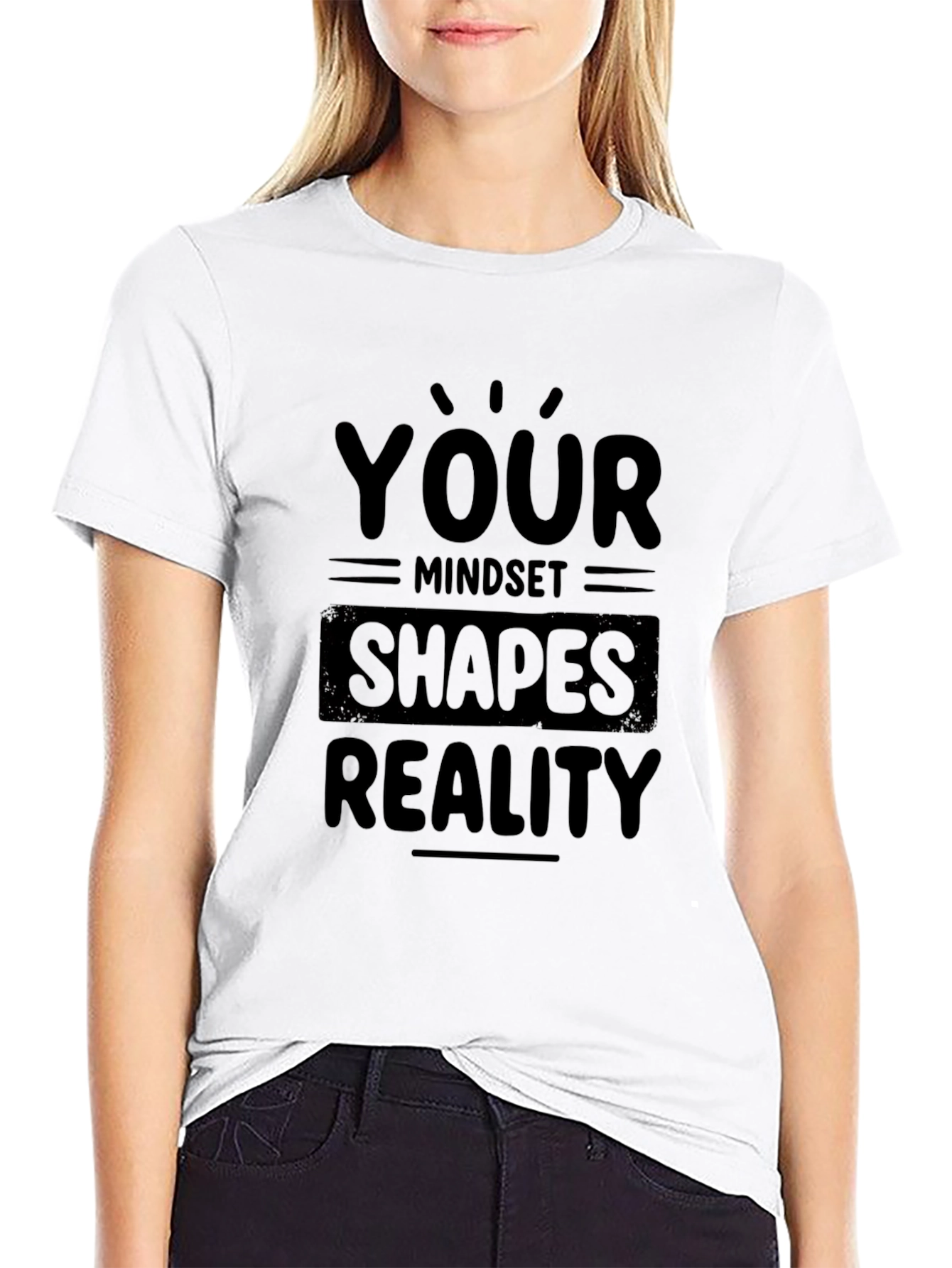 Mindset Shapes Reality Black T-Shirt